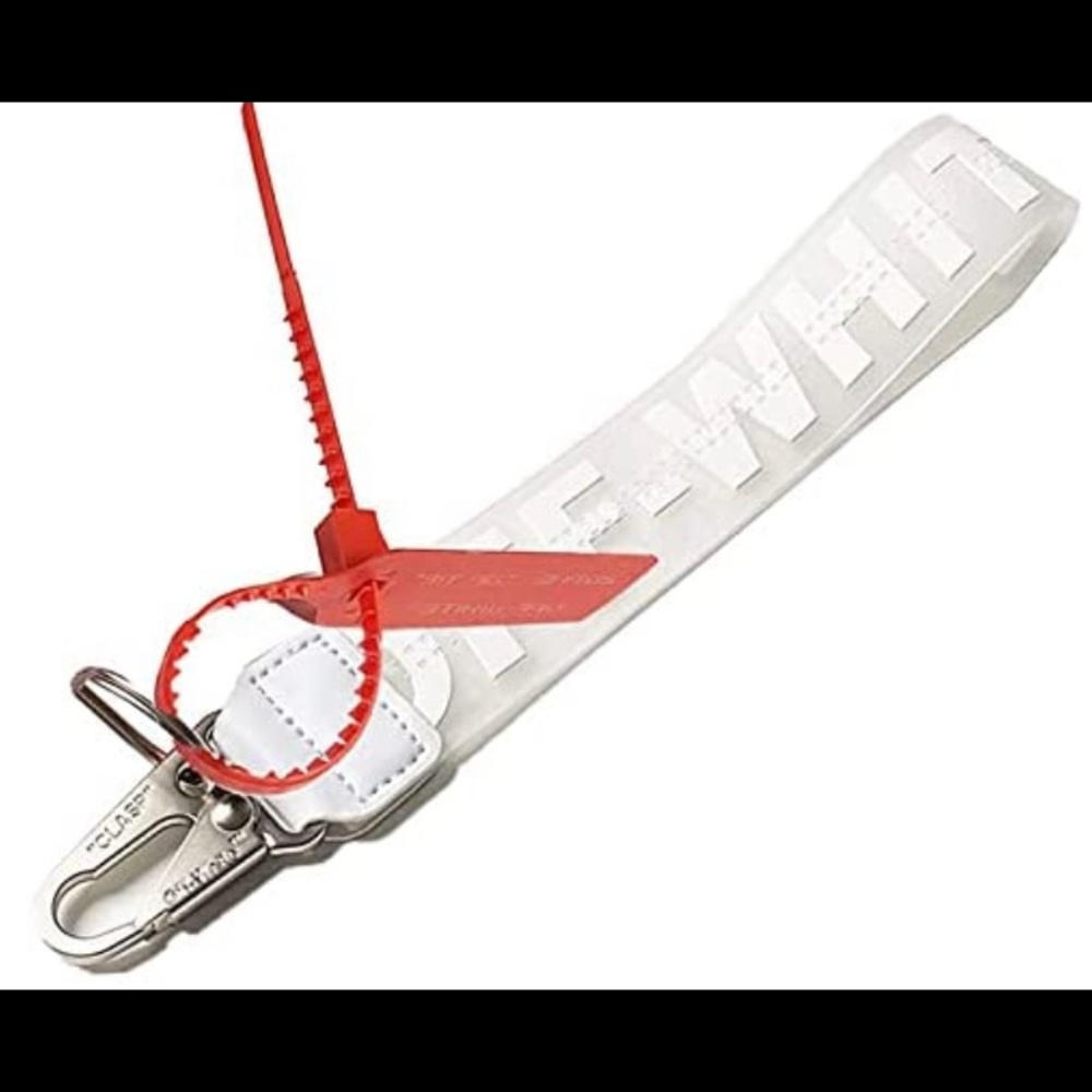 OFF WHITE style lanyard wristlet